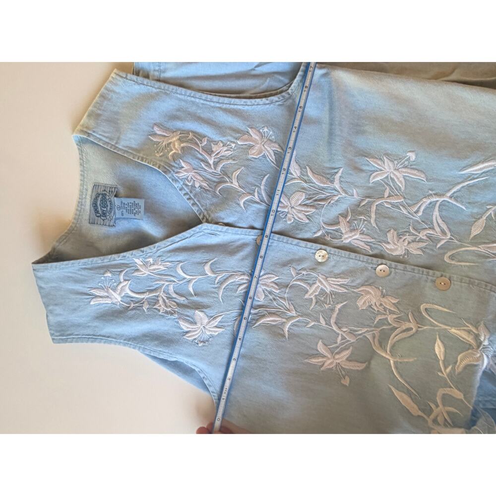 Gorgeous vintage two piece denim set skirt and vest - size M - Picture 4 of 7